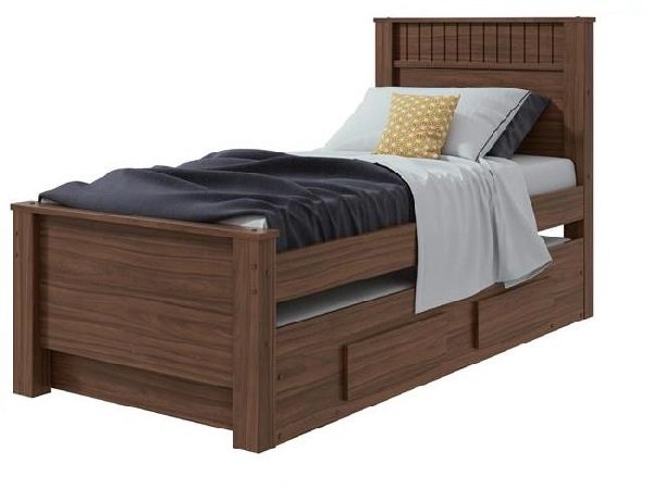 CAMA INDIVIDUAL ATHENAS AVELLANA CON CAMA AUXILIAR
