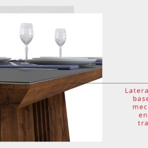 MESA ITALIA 900- TAMPO CHANF.CURVO MAD/ VD PINTADO 1700X900X30 RUSTICO MALBEC /OFF WHITE