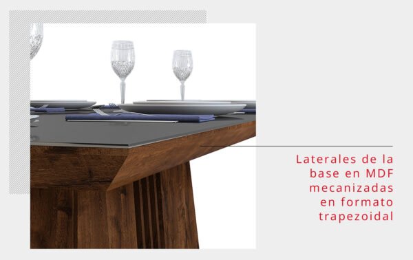 MESA ITALIA 900- TAMPO CHANF.CURVO MAD/ VD PINTADO 1700X900X30 RUSTICO MALBEC /OFF WHITE