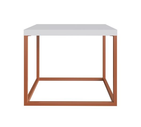 MESA CUBE BLANCO/COBRE