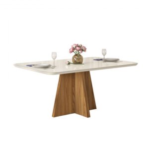 MESA PARMA-TAMPO CHANF. CURVO MAD/VD PINTADO TRAV 1700*900*25 RUSTICO TERRARA/ OFF WHITE