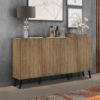 BUFFET 04 PUERTAS RUSTIC + KIT 6 PATAS RETRO NEGRO