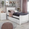 CAMA INDIVIDUAL ATHENAS BLANCA CON CAMA AUXILIAR