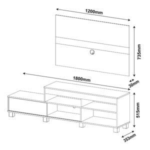 RACK CON PANEL EVER CINNAMON