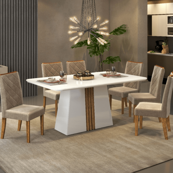MESA ITALIA  1200X900X35 BRANCO BRILHO/DEMOLICAO