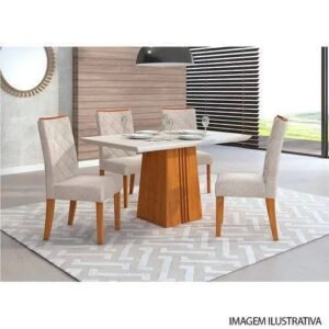 MESA ITALIA BRANCO/DEMOLICAO CON TOPE BISELADO DE MADERA Y CRISTAL