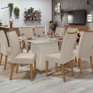 MESA NEVADA 130 CM BLANQUECINA