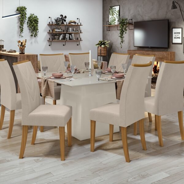 MESA NEVADA 130 CM BLANQUECINA