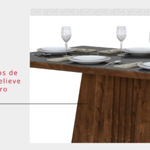 MESA ITALIA 900- TAMPO CHANF.CURVO MAD/ VD PINTADO 1700X900X30 RUSTICO MALBEC /OFF WHITE