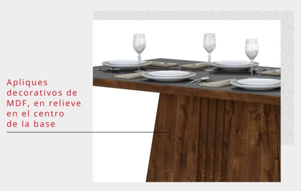 MESA ITALIA 900- TAMPO CHANF.CURVO MAD/ VD PINTADO 1700X900X30 RUSTICO MALBEC /OFF WHITE