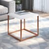 MESA CUBE  BLANCO/COBRE