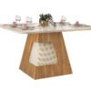 MESA DALA- TAMPO CHANF.CURVO MAD/VD 1360X1360X30 CARVALHO NOBRE/ OFF WHITE