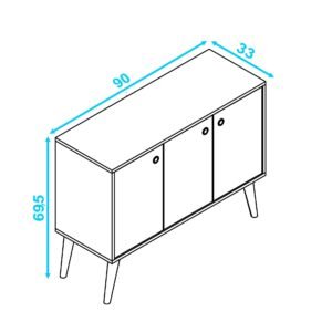 BUFFET 3 PUERTAS COLOR BLANCO