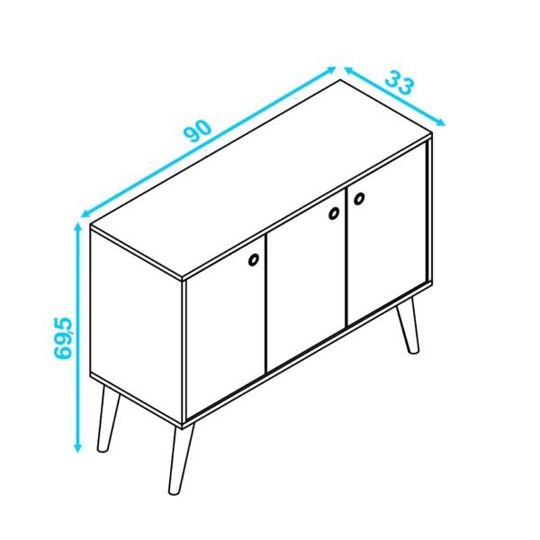 BUFFET 3 PUERTAS COLOR BLANCO