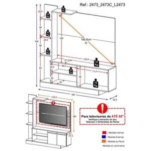 RACK PORTO TV 55'' BLANCO/ I ACCA FUME