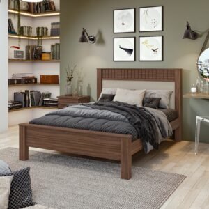 CAMA MATRIMONIAL ATHENAS FULL COLOR ROBLE NATURAL/ BLANQUECINO