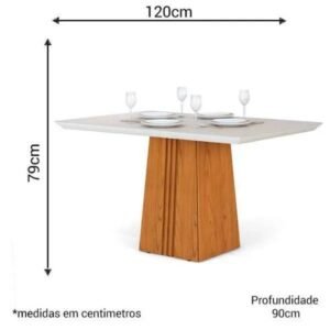 MESA ITALIA BRANCO/DEMOLICAO CON TOPE BISELADO DE MADERA Y CRISTAL