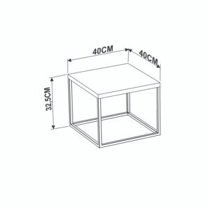 MESA CUBE BLANCO/COBRE
