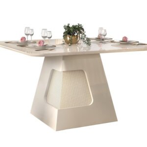 MESA DALA- TAMPO CHANF. CURVO MAD/VD 1360*1360*30 OFF WHITE/ OFF WHITE