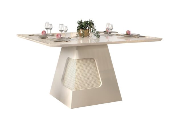 MESA DALA- TAMPO CHANF. CURVO MAD/VD 1360*1360*30 OFF WHITE/ OFF WHITE