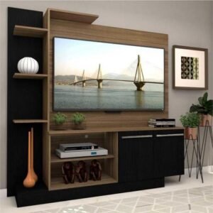 RACK PORTO TV 55'' MADERADO/NEGRO