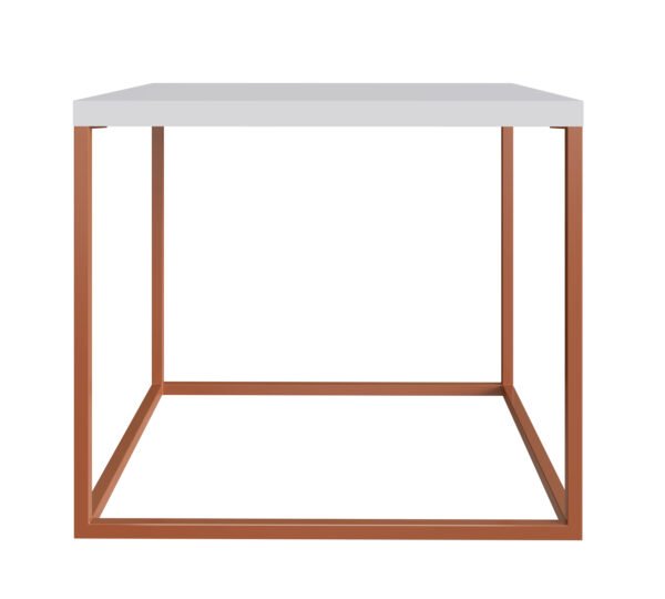 MESA CUBE  BLANCO/COBRE