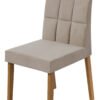 SILLA ODARA  FELPUDO EN CREMA/ COLOR ROVERE NATURAL