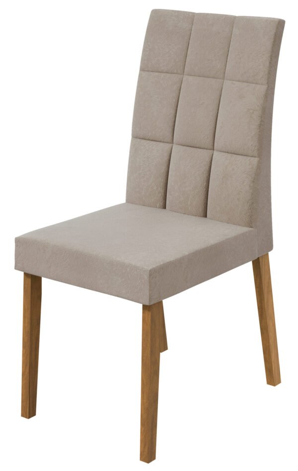 SILLA ODARA  FELPUDO EN CREMA/ COLOR ROVERE NATURAL