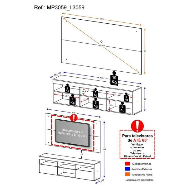 RACK CON PANEL TORONTO MADERADO