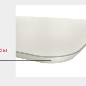 MESA DALA- TAMPO CHANF.CURVO MAD/VD 1360X1360X30 CARVALHO NOBRE/ OFF WHITE